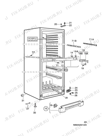Взрыв-схема холодильника Electrolux ERB4110AW - Схема узла C10 Cabinet